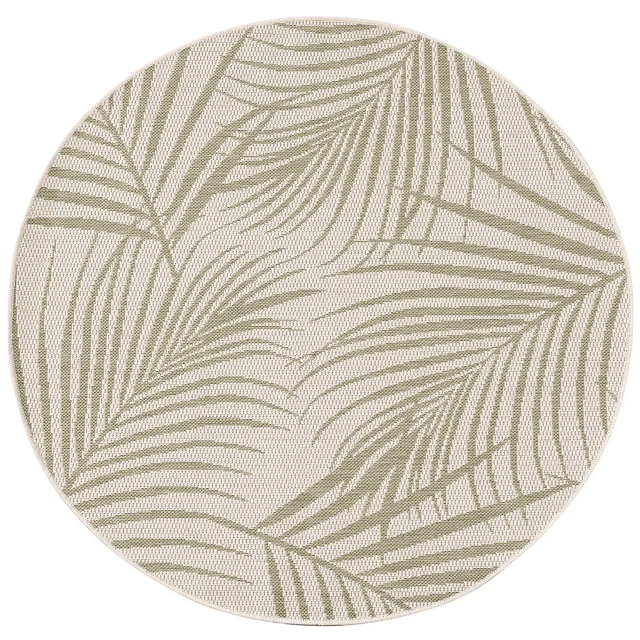 Dekoria Koberec Lineo beige/jungle green 120cm, ⌀120 cm