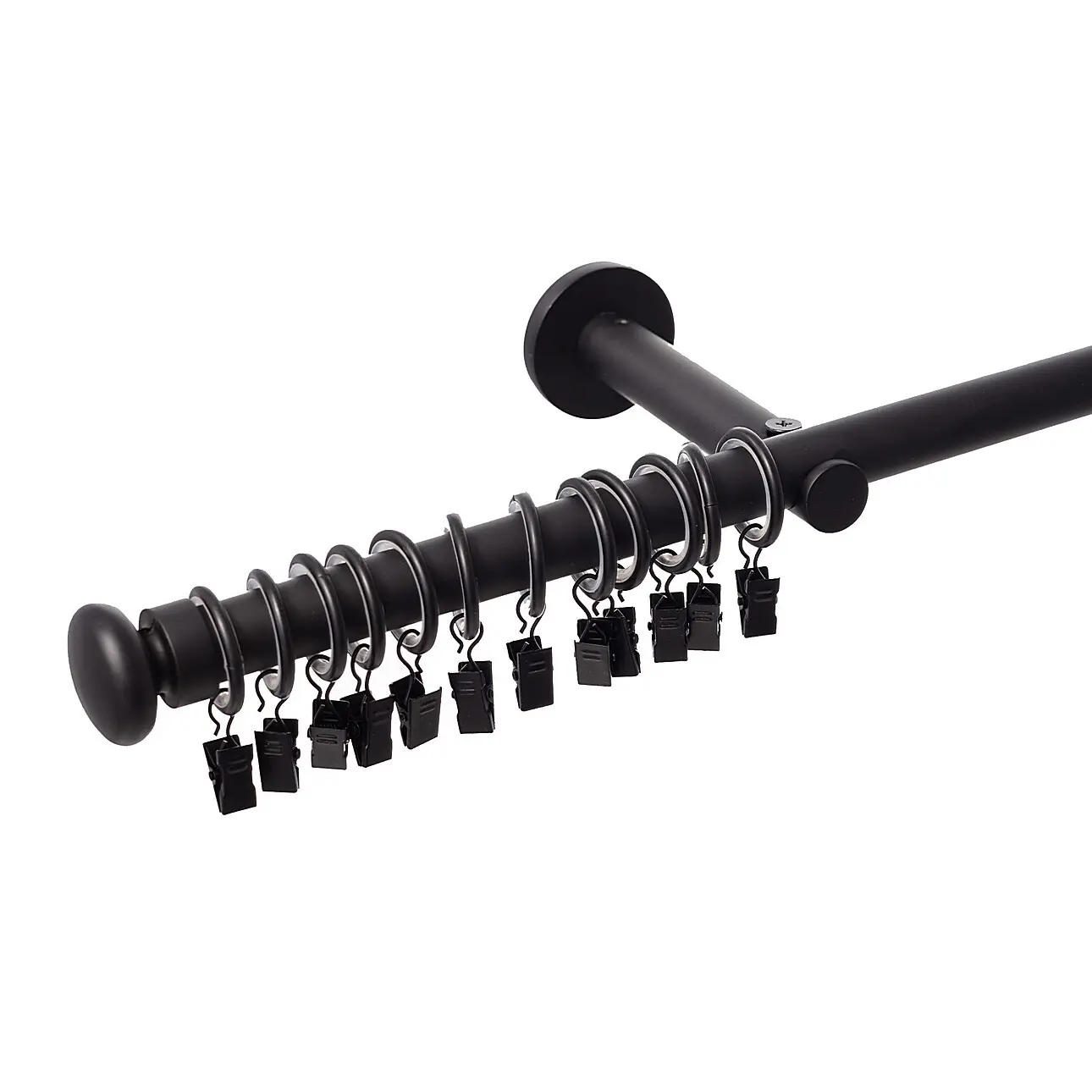 Dekoria Jednoduchá garnýž Modern black matt 160cm, 160 cm