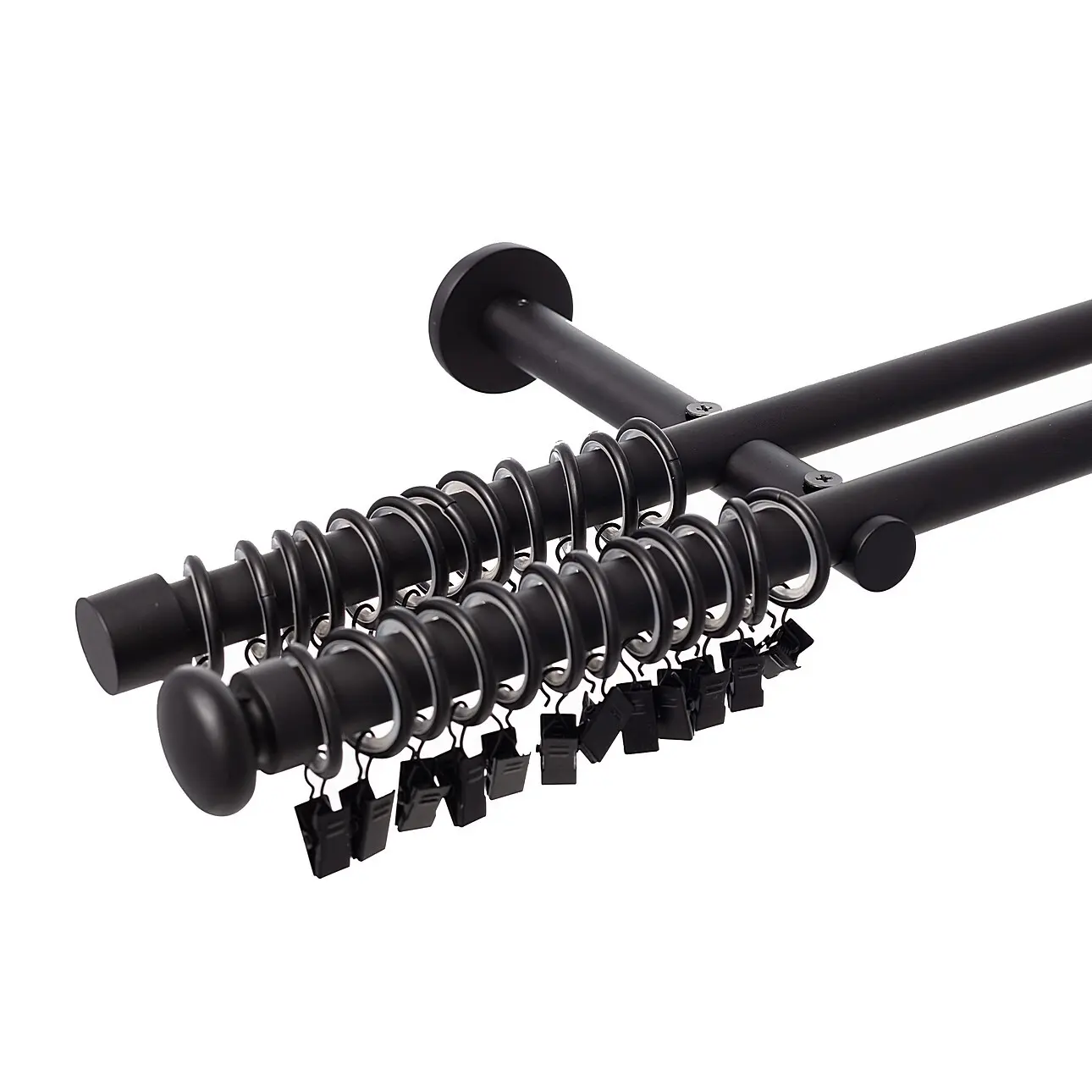 Dekoria Dvojitá garnýž Modern black matt 160cm, 160 cm