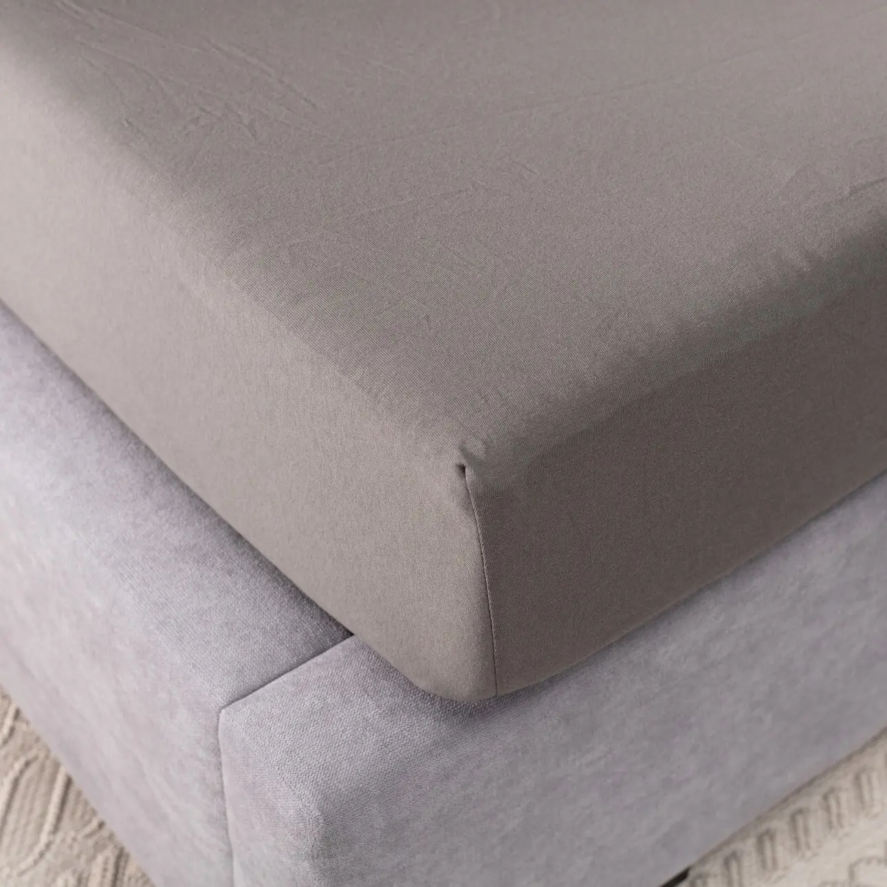 Dekoria Jersey prostěradlo s gumou Jerry 90x200cm grey, 90 x 200 cm