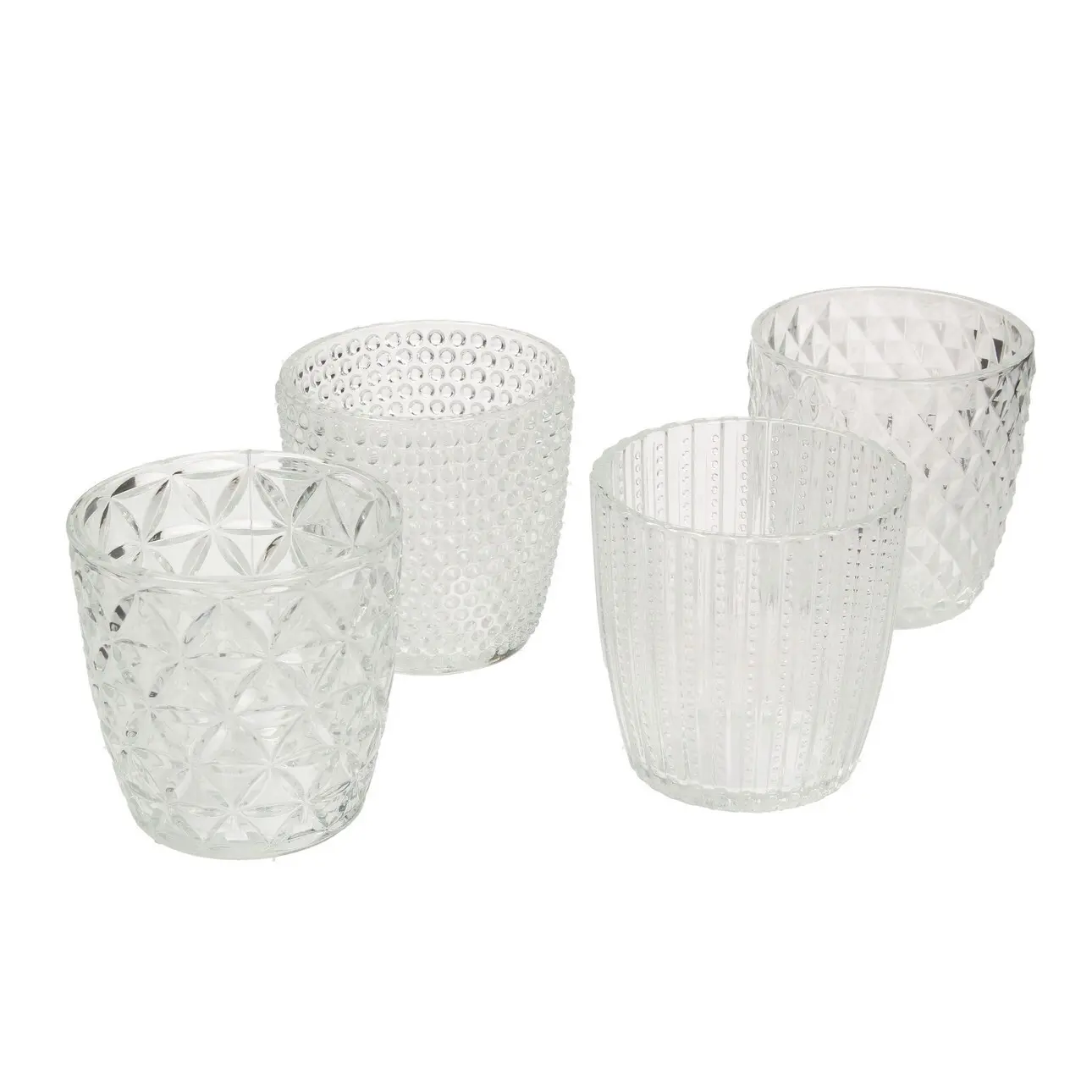 Dekoria Sada svícnů Altare 4 ks clear, 9 x 9 cm