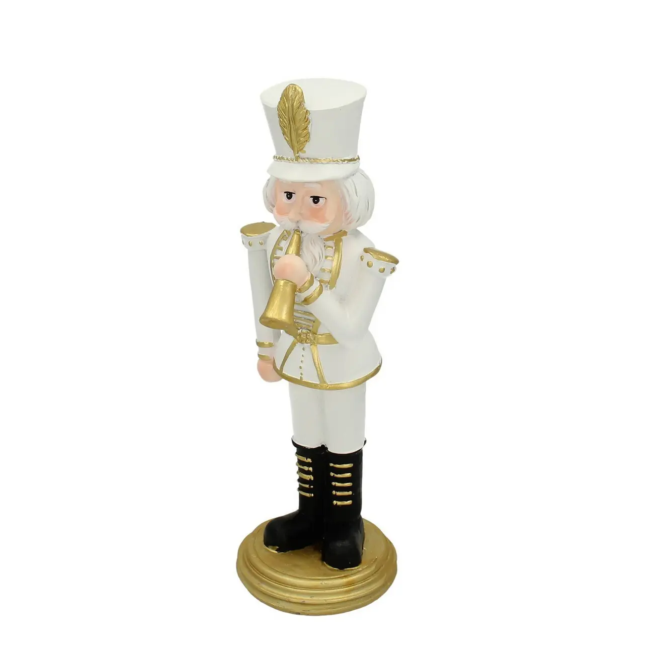 Dekoria Figurka Louskáček 31cm white, 12 x 12 x 31 cm