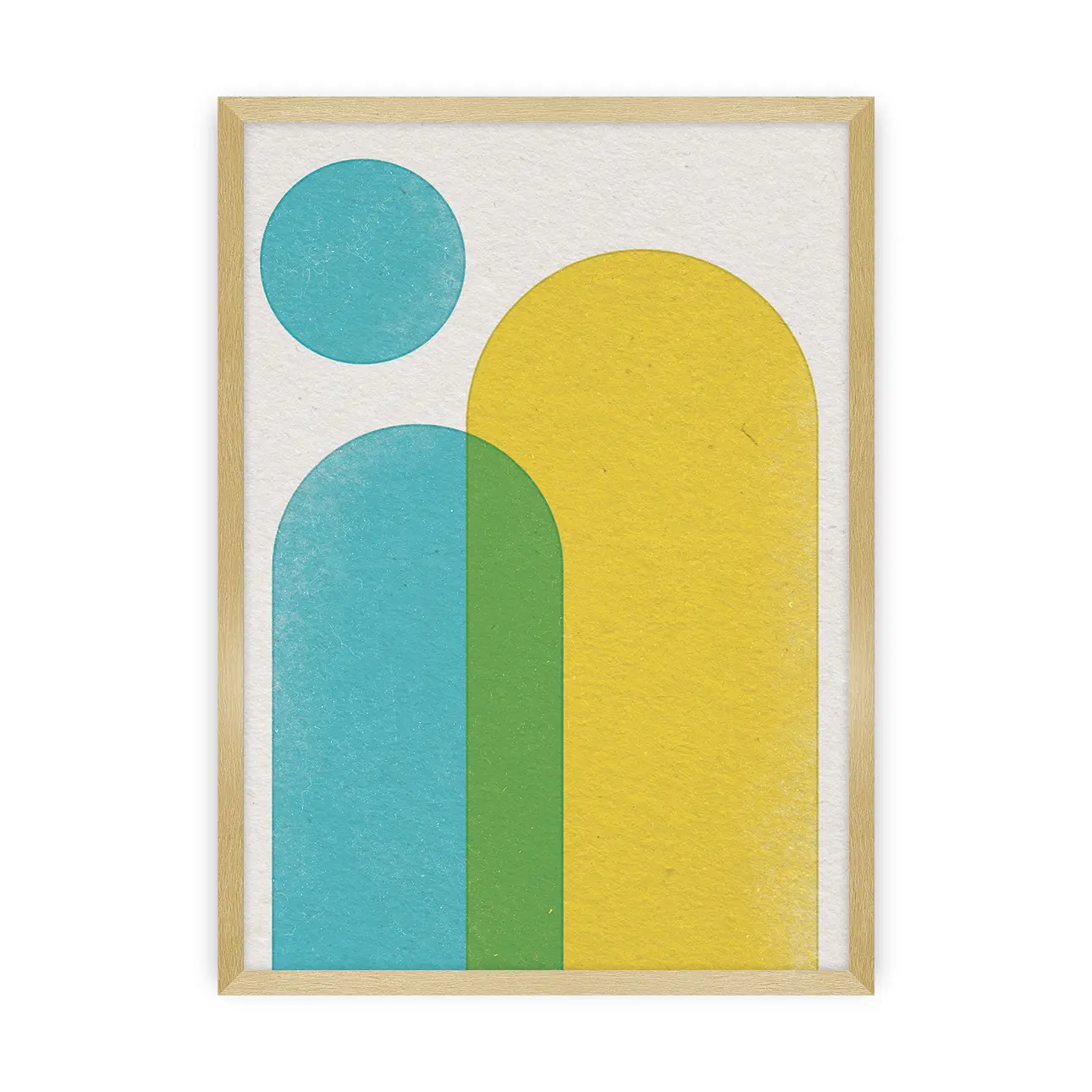 Dekoria Plakát Abstract Shapes II, 50 x70 cm, Ramka: Złota