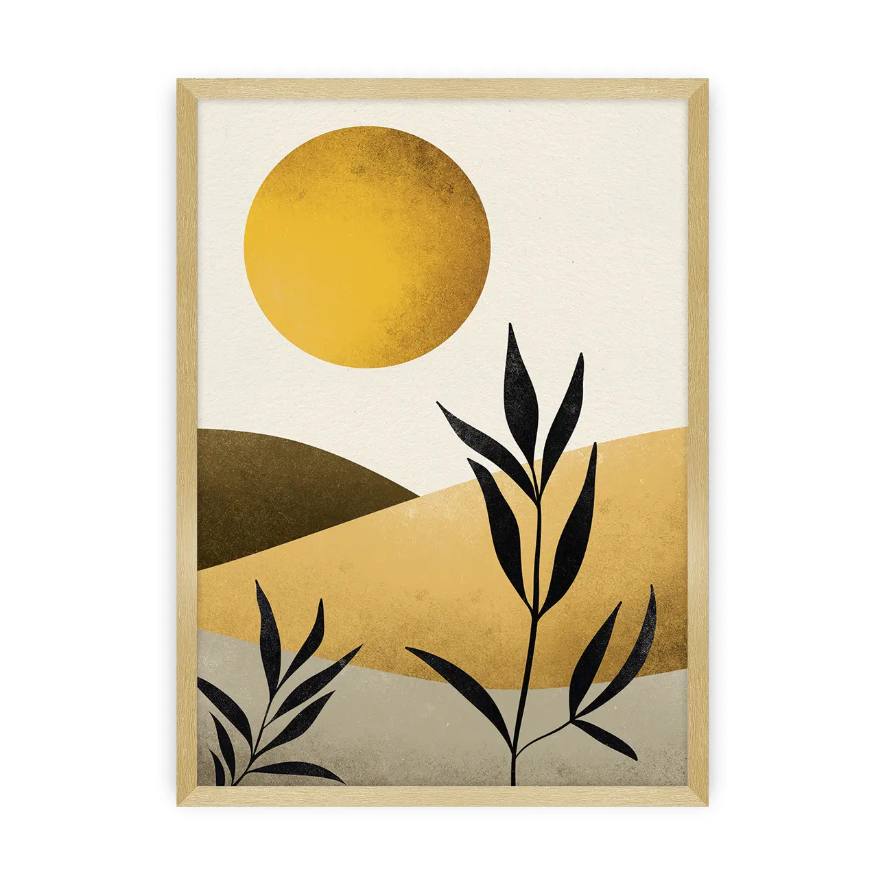 Dekoria Plakát Sand Desert, 70 x 100 cm, Ramka: Złota