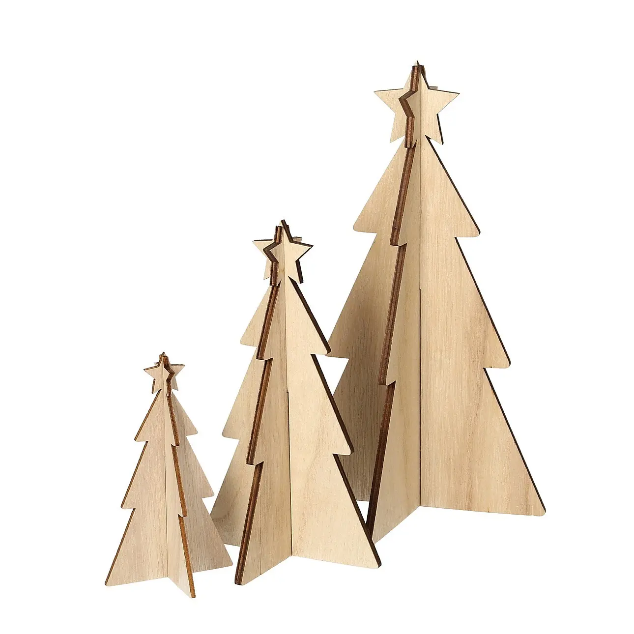 Dekoria Dekorace Rustic Trees 3 ks dubové, 14/10/7x25/18/12 cm