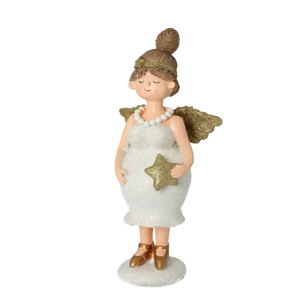 Dekoria Figurka Angel Star 30 cm gold, 14x11x30 cm