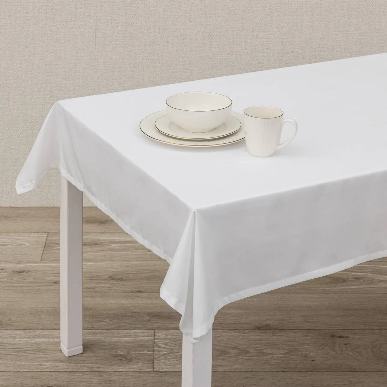Dekoria Ubrus 140x250 cm bílý, 140x250cm