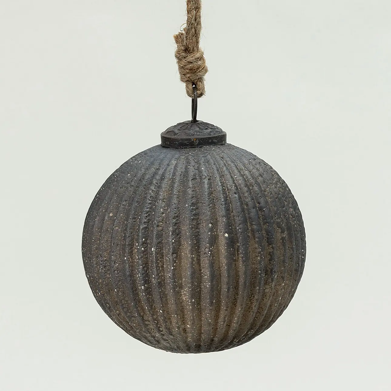 Dekoria Skleněná baňka Rustic Black 10 cm, 10x10x10 cm