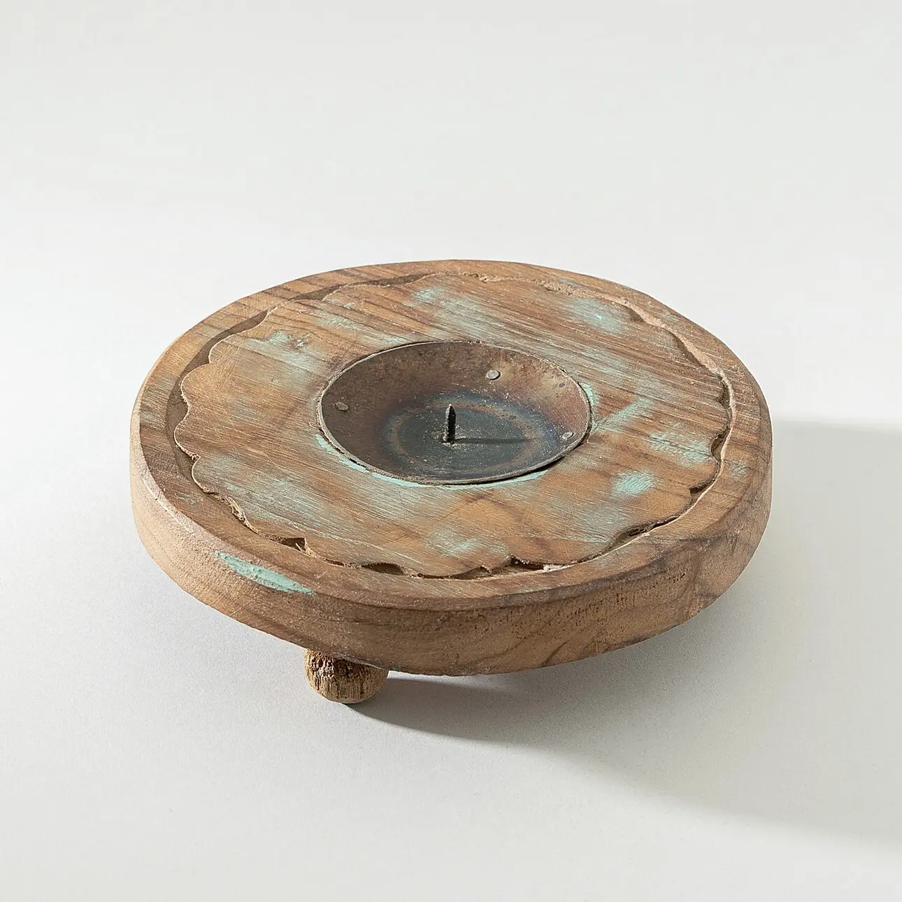 Dekoria Svíčka podstavec Rustic Flame 15 cm, 15x15x7 cm