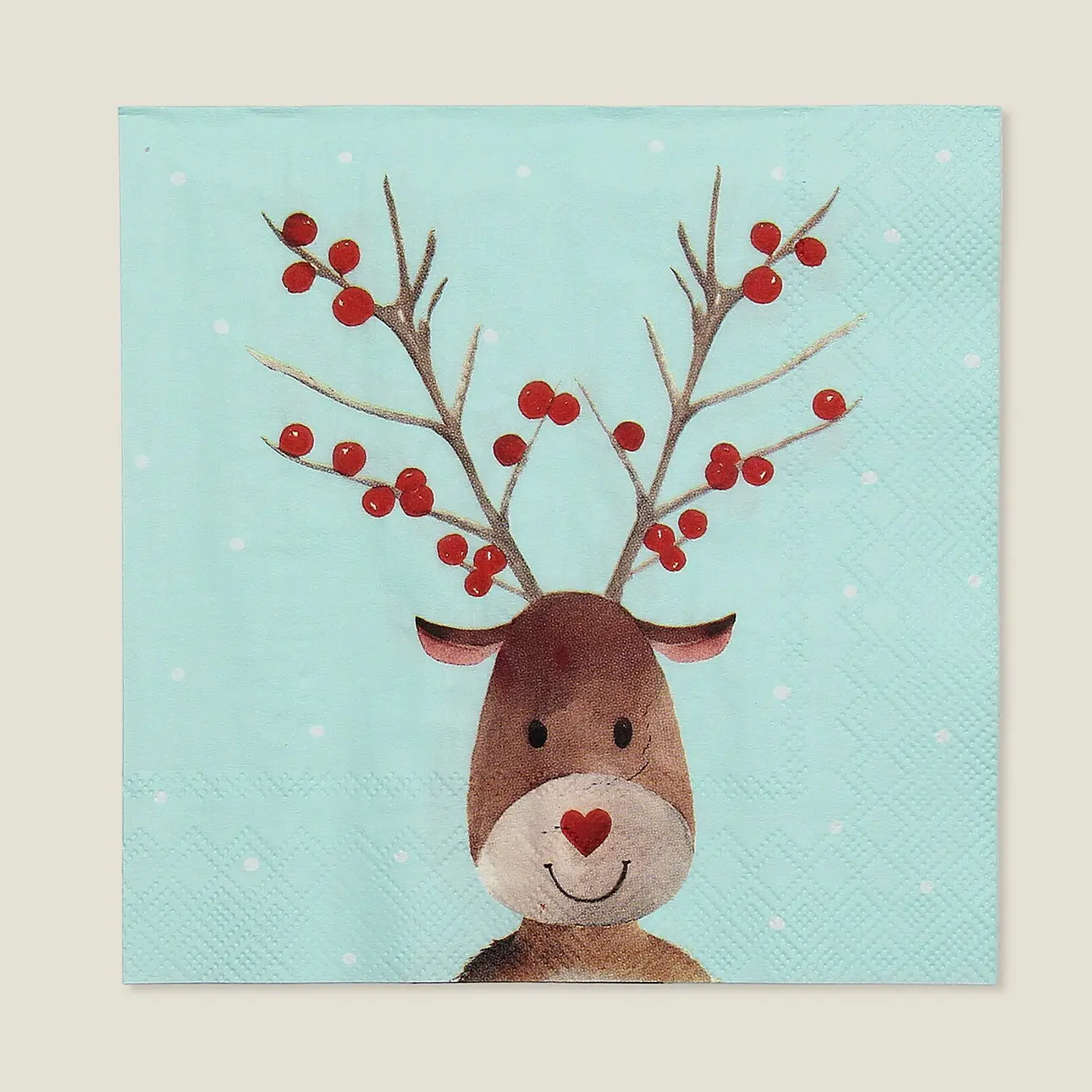 Dekoria Vánoční ubrousky Reindeer Dots 20 szt., 16x16x3 cm