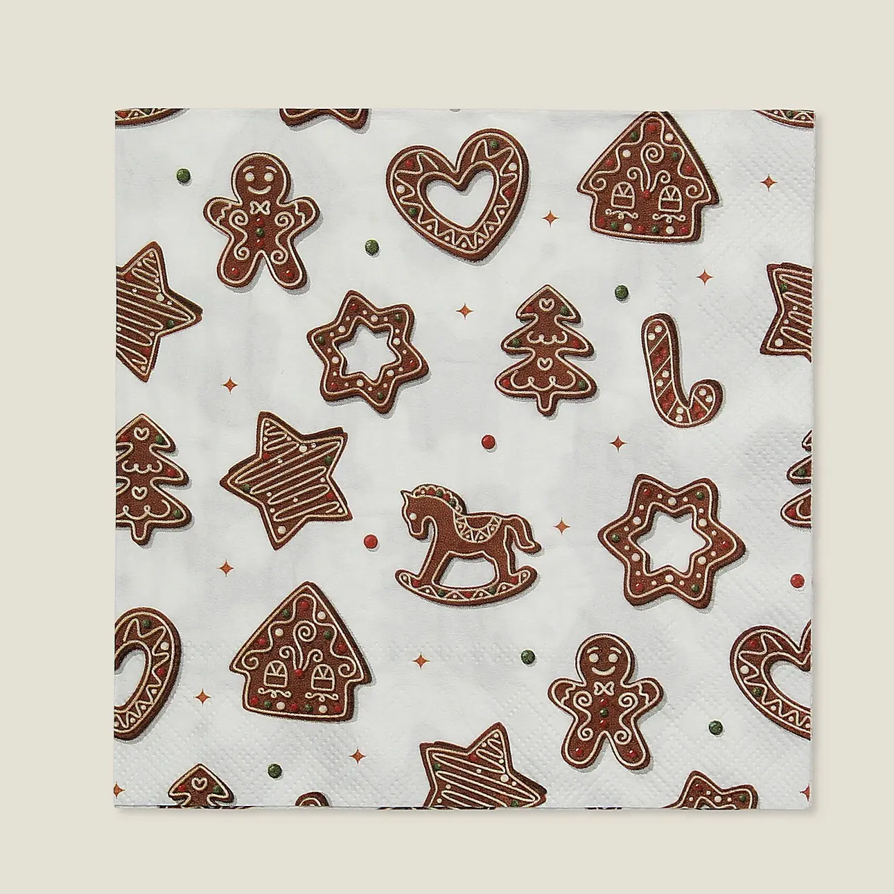 Dekoria Vánoční ubrousky Cookie II 20 szt., 16x16x3 cm