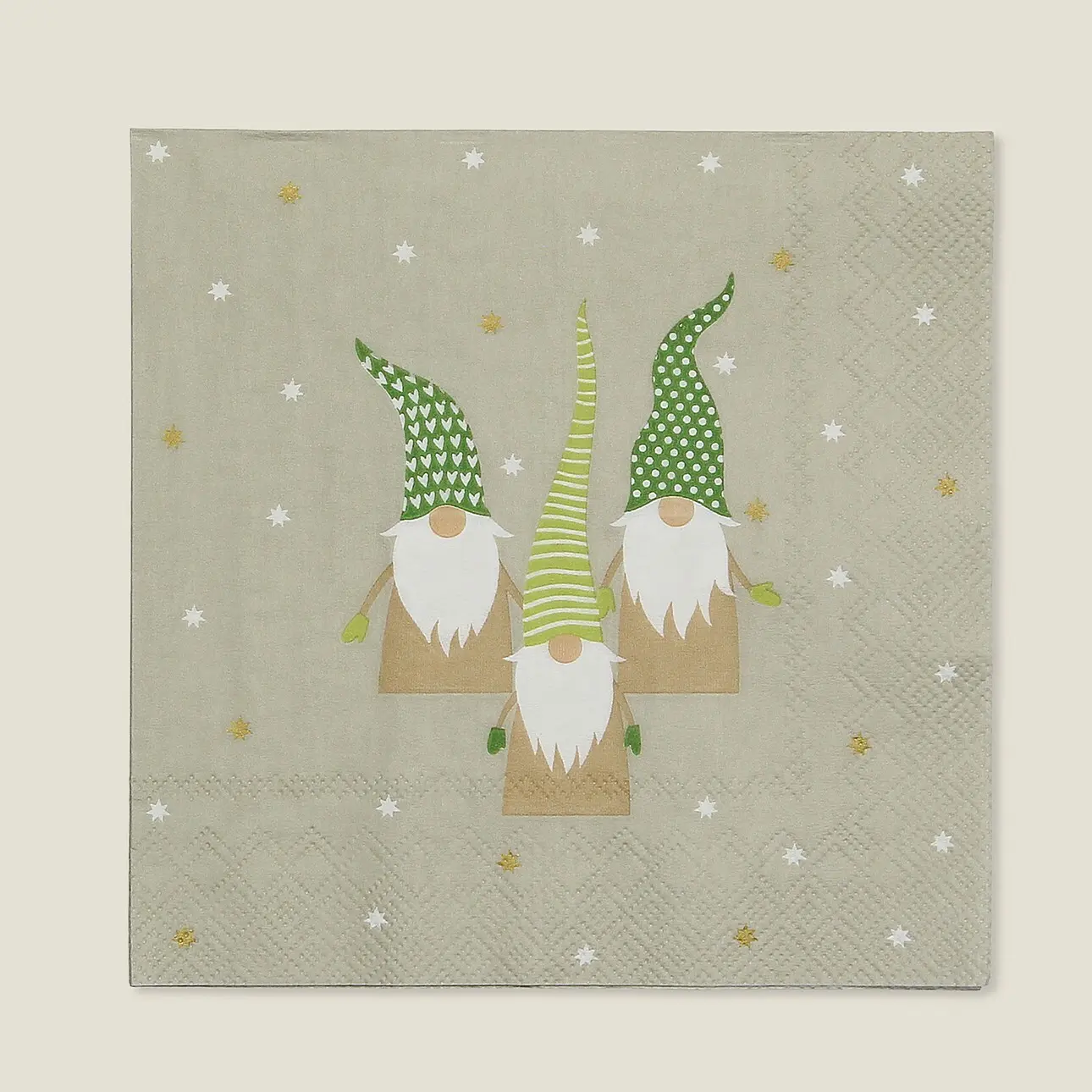 Dekoria Vánoční ubrousky Gnomes 20 szt., 16x16x3 cm
