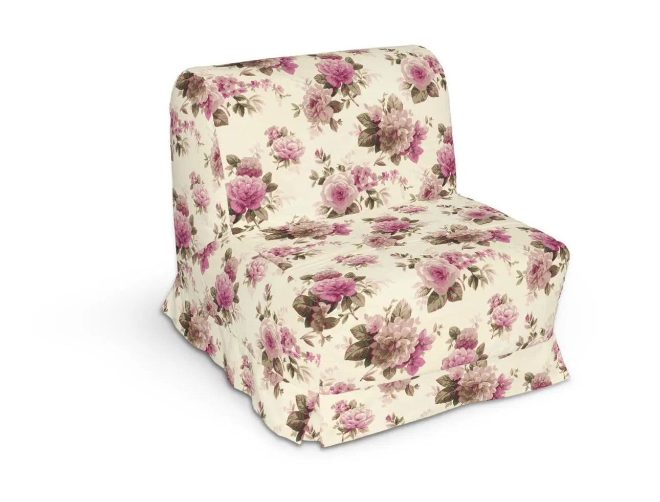Dekoria Potah na pohovku Lyckesele 1-místná, růžovo - béžové růže na krémovém pozadí, sofa Lyckesele 1os., Londres, 141-07