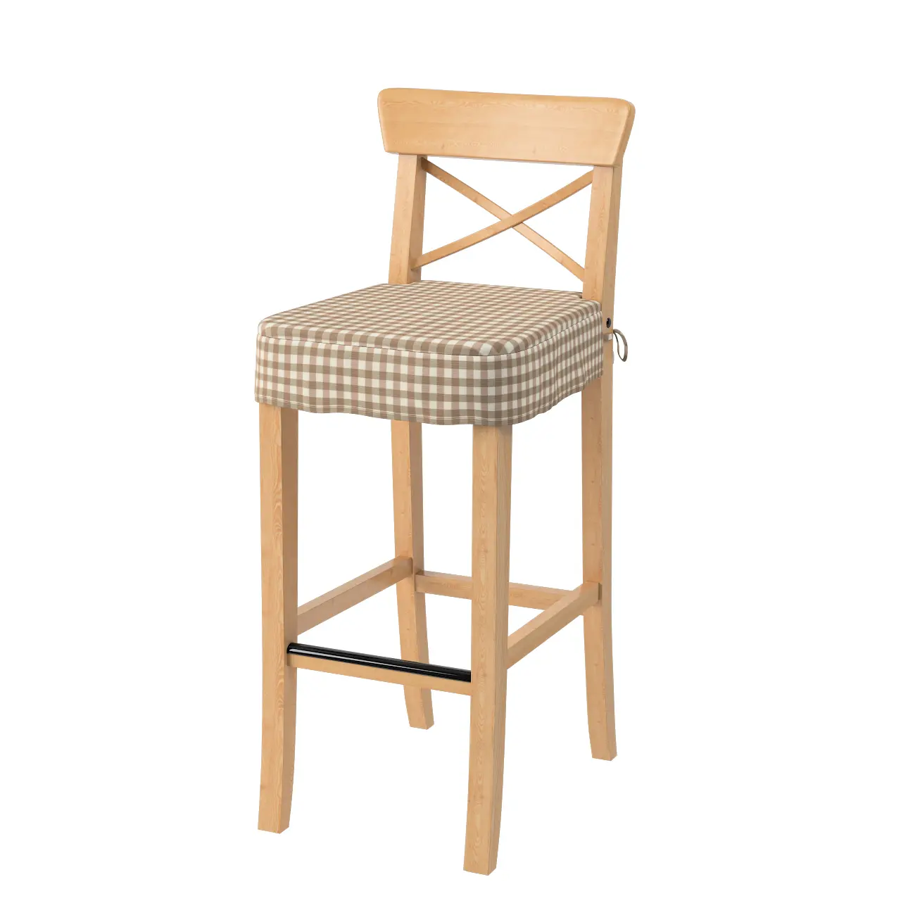 Dekoria Sedák na židli IKEA Ingolf - barová, béžová - bílá střední kostka, barová židle Ingolf, Quadro, 136-06