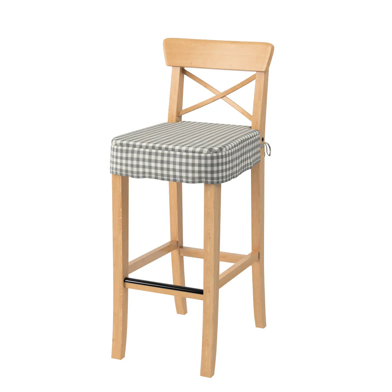 Dekoria Sedák na židli IKEA Ingolf - barová, šedo - bílá střední kostka, barová židle Ingolf, Quadro, 136-11