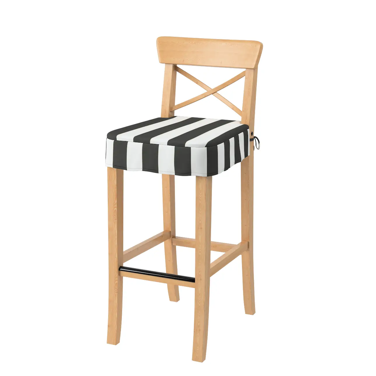 Dekoria Sedák na židli IKEA Ingolf - barová, pruhy černo-bílé, barová židle Ingolf, Aria, 137-53