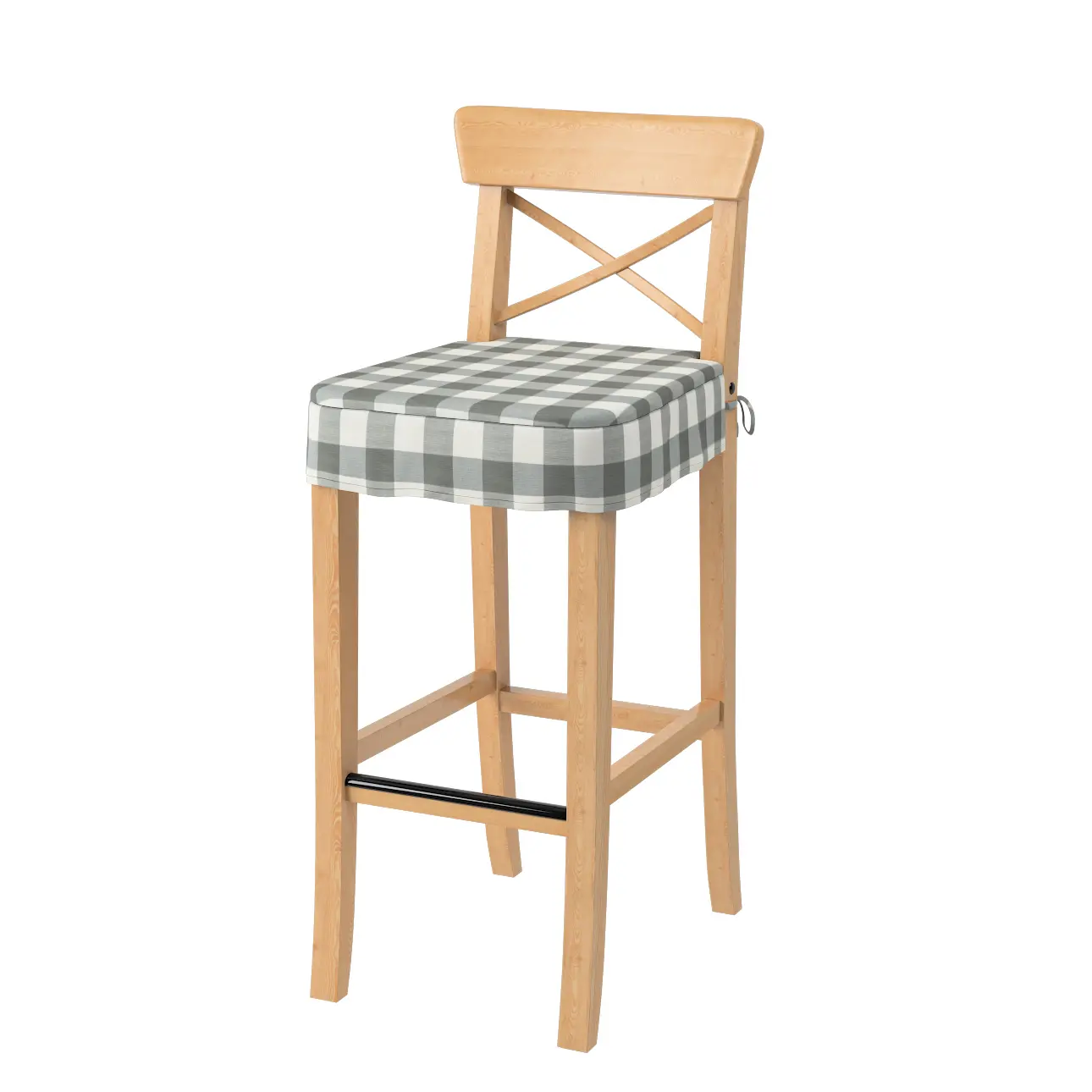 Dekoria Sedák na židli IKEA Ingolf - barová, šedá kostka velká, barová židle Ingolf, Quadro, 136-13