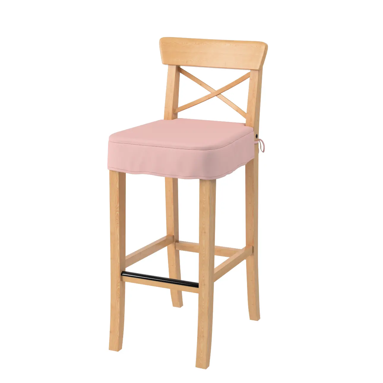 Dekoria Sedák na židli IKEA Ingolf - barová, práškově růžová, barová židle Ingolf, Loneta, 133-39