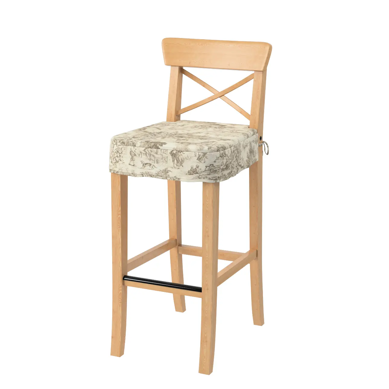 Dekoria Sedák na židli IKEA Ingolf - barová, ecru pozadí, béžové postavy, barová židle Ingolf, Avinon, 144-53