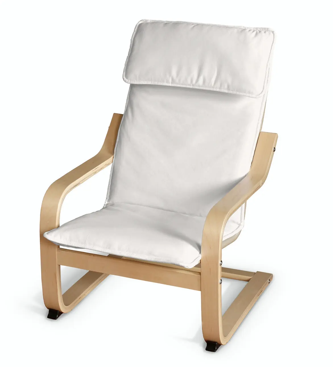Dekoria Sedák na dětské křeslo IKEA Poäng, sněhová bílá, Poäng - dětské křeslo, Cotton Panama, 702-49