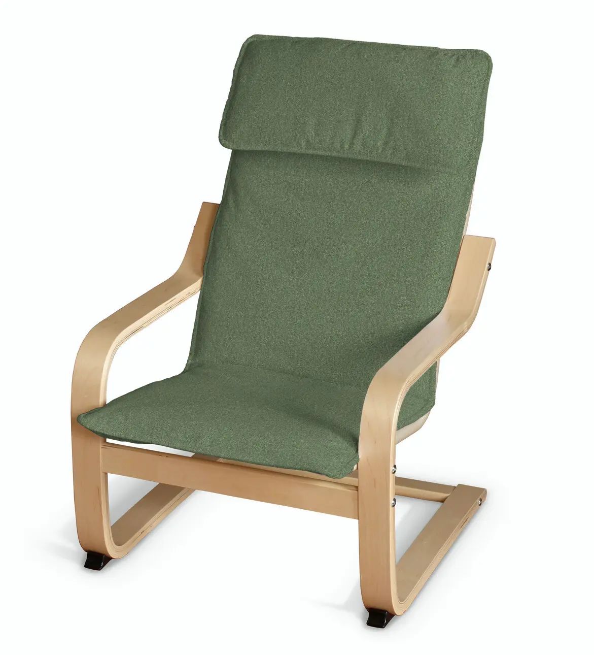 Dekoria Sedák na dětské křeslo IKEA Poäng, zelený melanž, Poäng - dětské křeslo, Amsterdam, 704-44