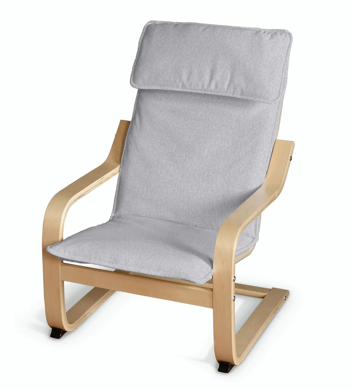 Dekoria Sedák na dětské křeslo IKEA Poäng, světle šedý melanž, Poäng - dětské křeslo, Amsterdam, 704-45