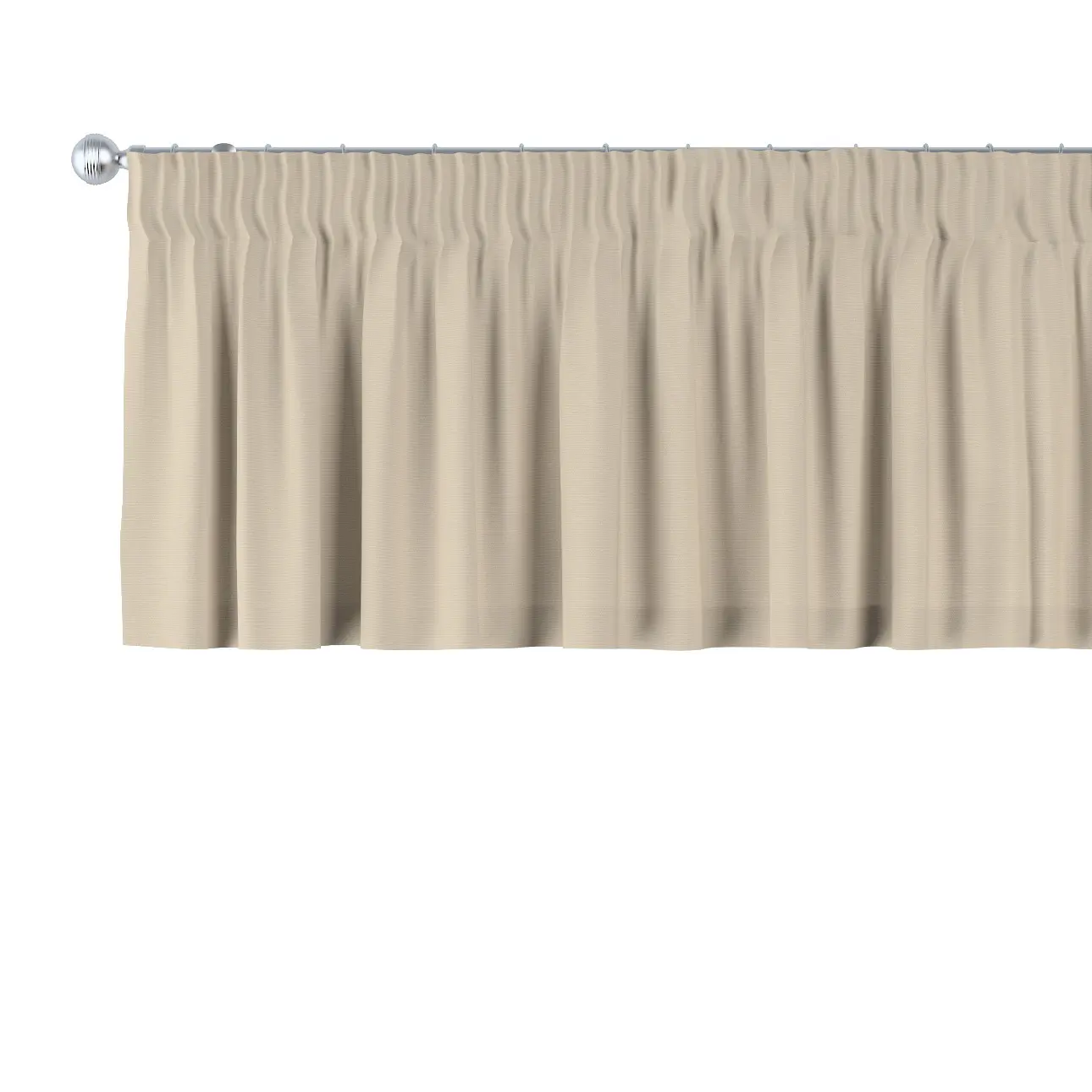 Dekoria Krátký závěs na řasící pásce, bílá káva, 260 x 40 cm, Cotton Panama, 702-47