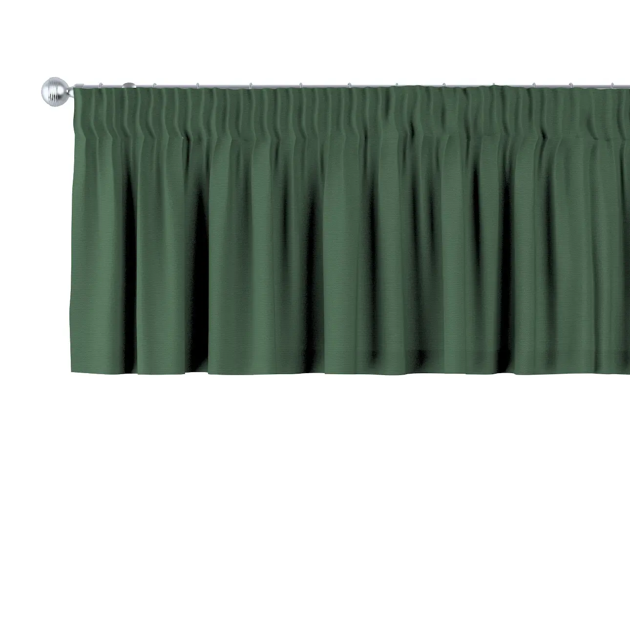 Dekoria Krátký závěs na řasící pásce, Forest Green - zelená, 130 x 40 cm, Cotton Panama, 702-51