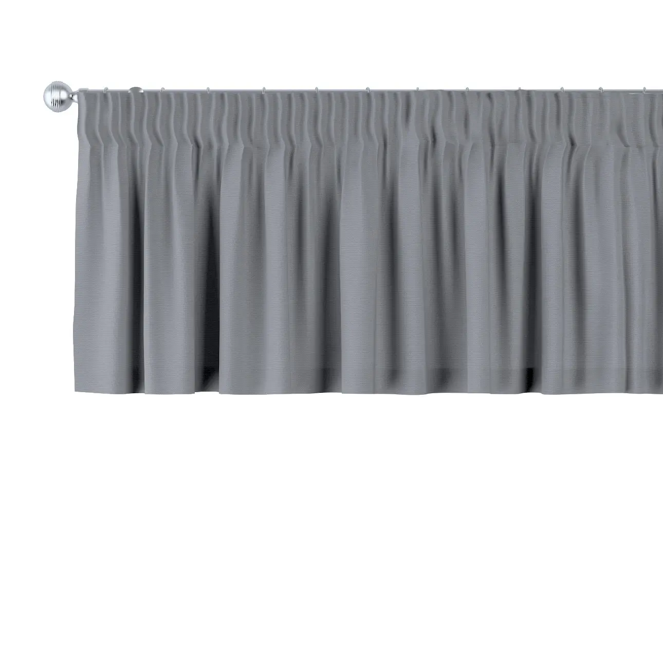 Dekoria Krátký závěs na řasící pásce, šedá, 130 x 40 cm, Cotton Panama, 702-46