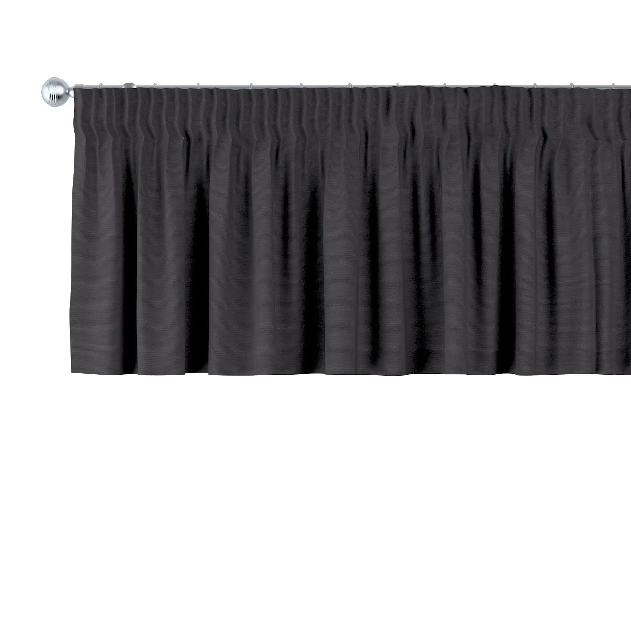 Dekoria Krátký závěs na řasící pásce, grafitová, 260 x 40 cm, Cotton Panama, 702-08