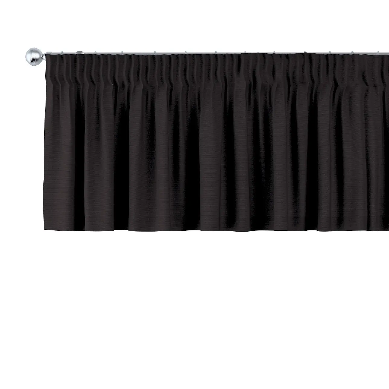Dekoria Krátký závěs na řasící pásce, Black - černá, 260 x 40 cm, Cotton Panama, 702-50