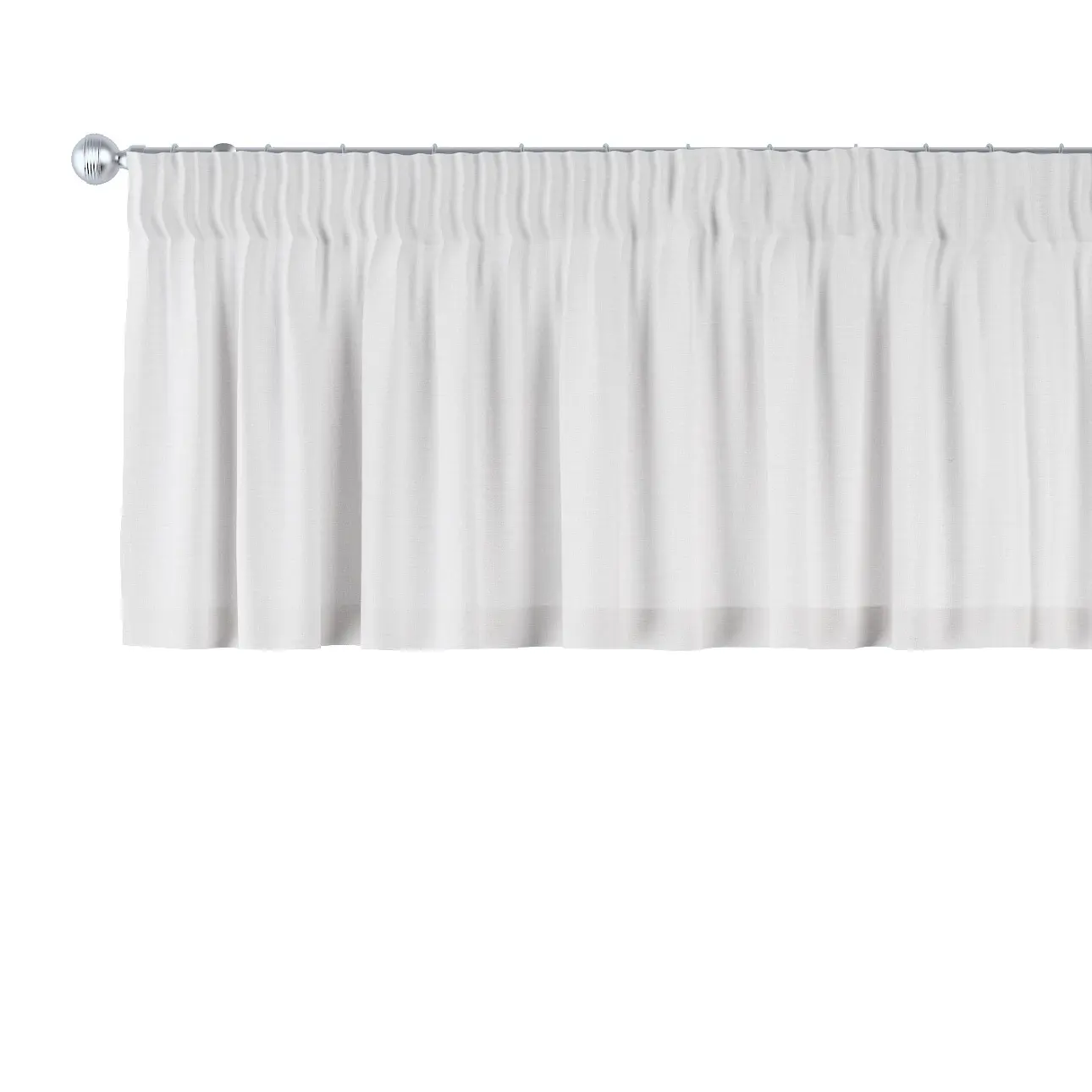 Dekoria Krátký závěs na řasící pásce, bílá, 390 x 40 cm, Linen, 392-04