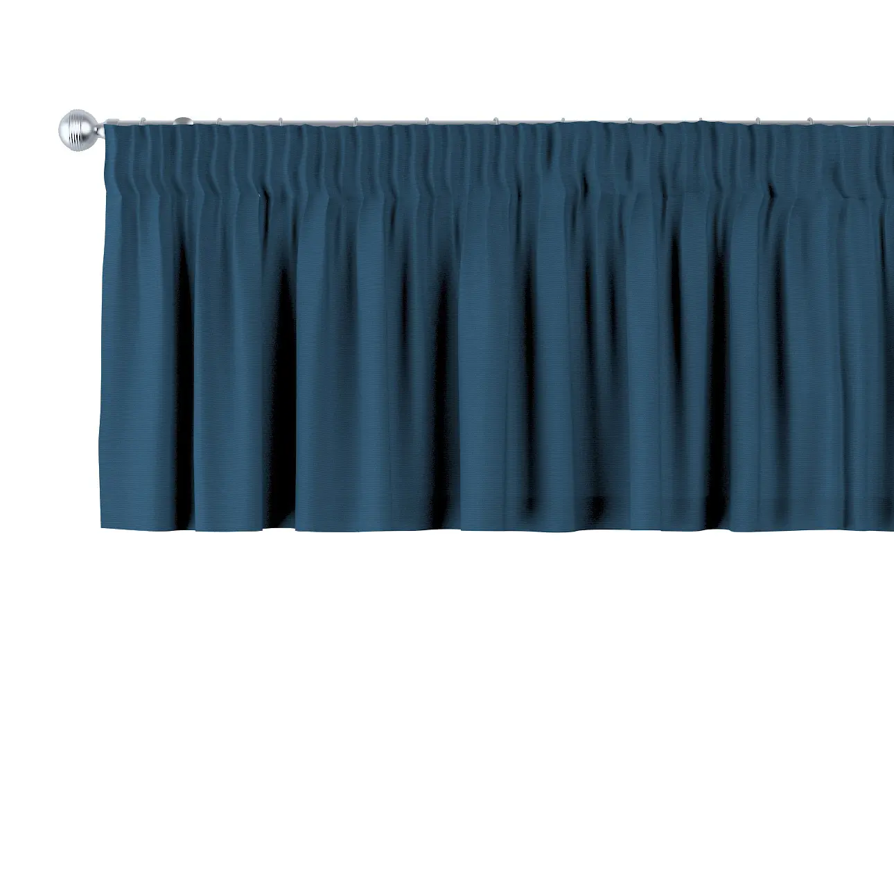 Dekoria Krátký závěs na řasící pásce, mořská modrá, 130 x 40 cm, Cotton Panama, 702-48