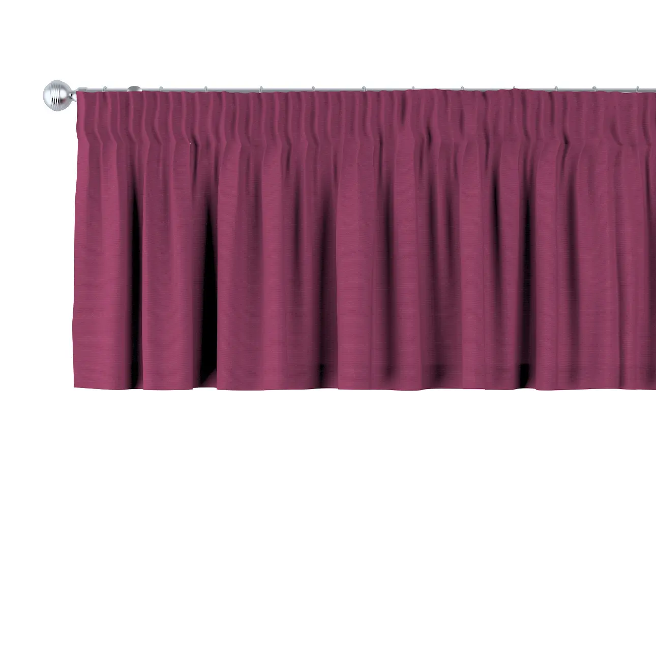 Dekoria Krátký závěs na řasící pásce, švestková, 390 x 40 cm, Cotton Panama, 702-32