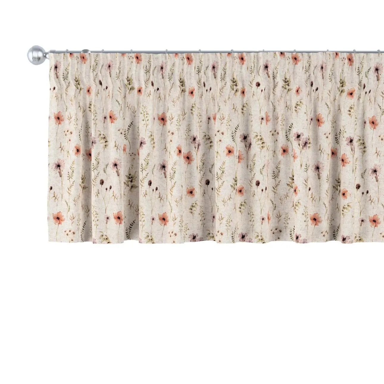 Dekoria Krátký závěs na řasící pásce, přírodní, plátnová vazba, 130 x 40 cm, Hemp Blend, 159-33