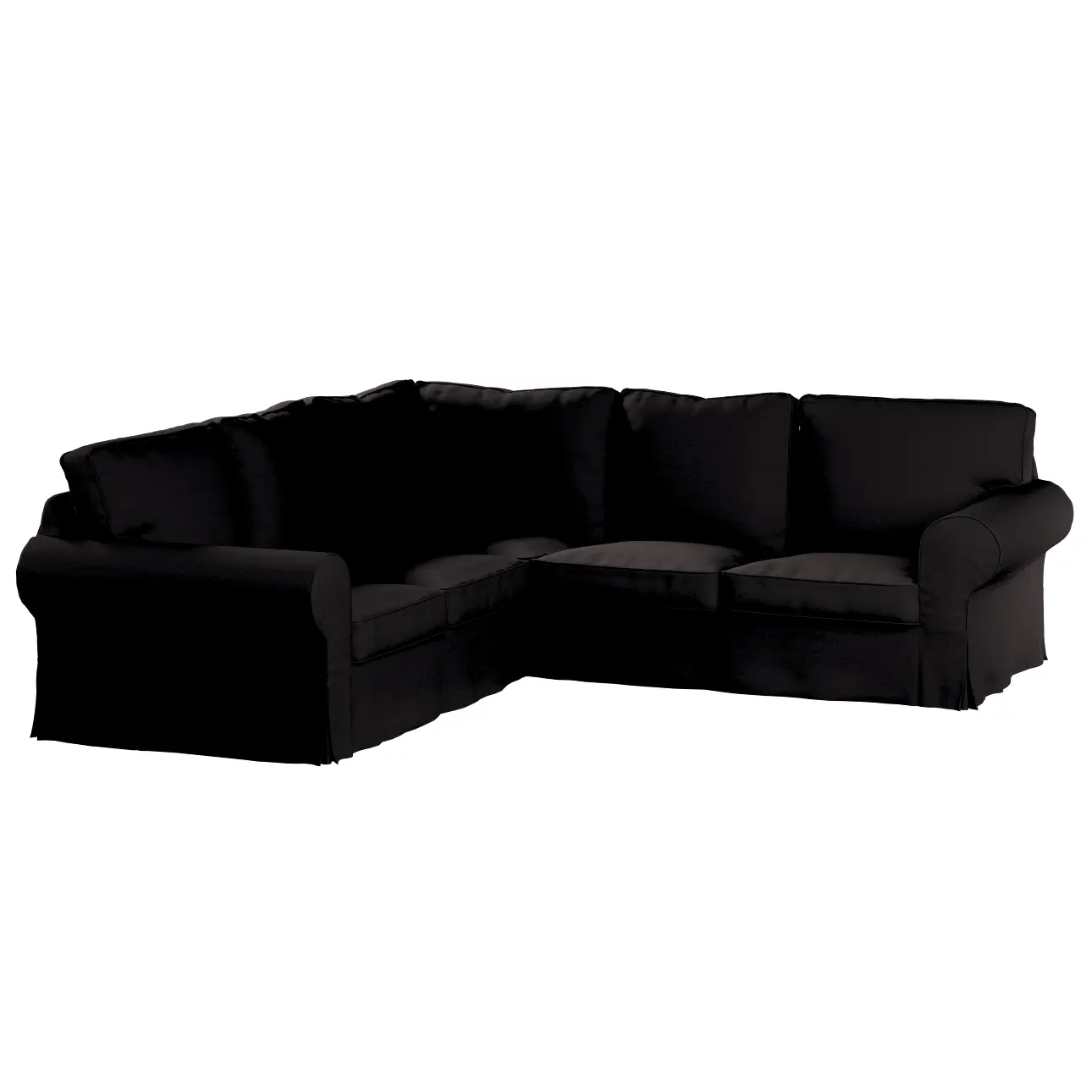 Dekoria Potah na pohovku IKEA  Ektorp rohová, Black - černá, pohovka Ektorp rohová, Cotton Panama, 702-50