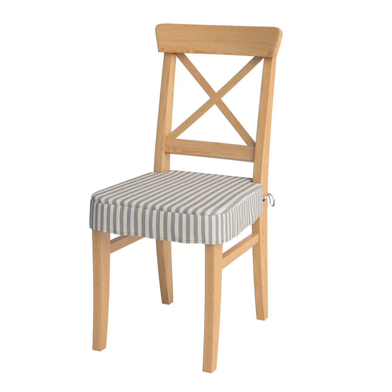 Dekoria Sedák na židli IKEA Ingolf, tmavě modrá - bílá - pruhy, židle Inglof, Quadro, 136-02