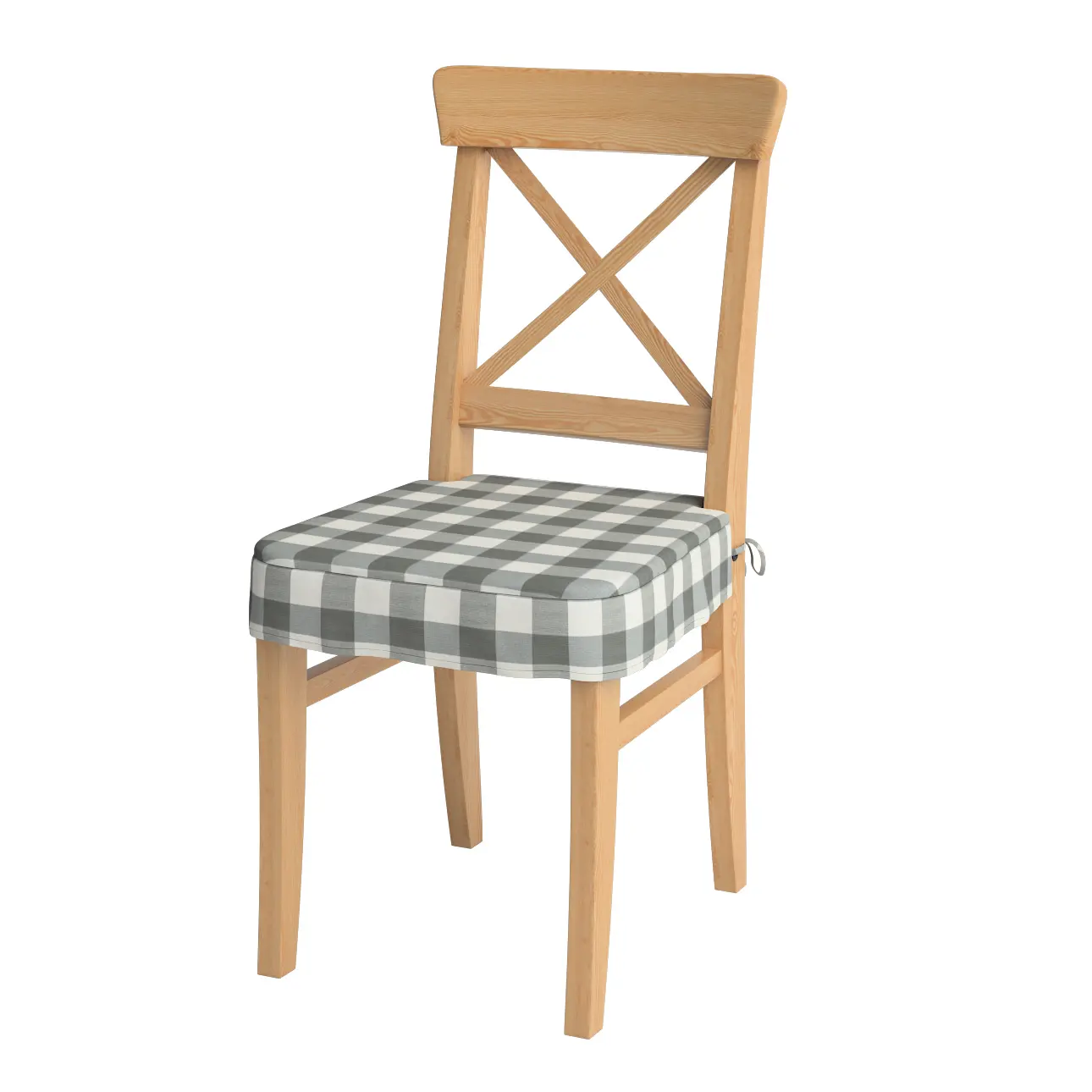 Dekoria Sedák na židli IKEA Ingolf, šedá kostka velká, židle Inglof, Quadro, 136-13