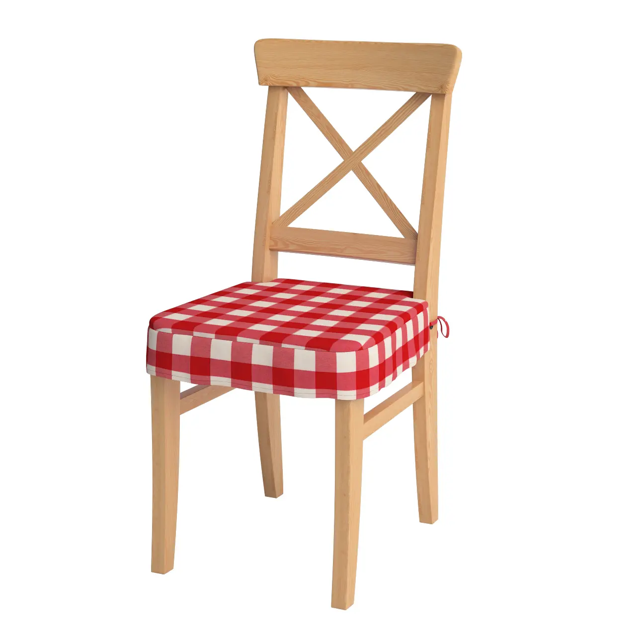 Dekoria Sedák na židli IKEA Ingolf, tmavě červená kostka velká, židle Inglof, Quadro, 136-18