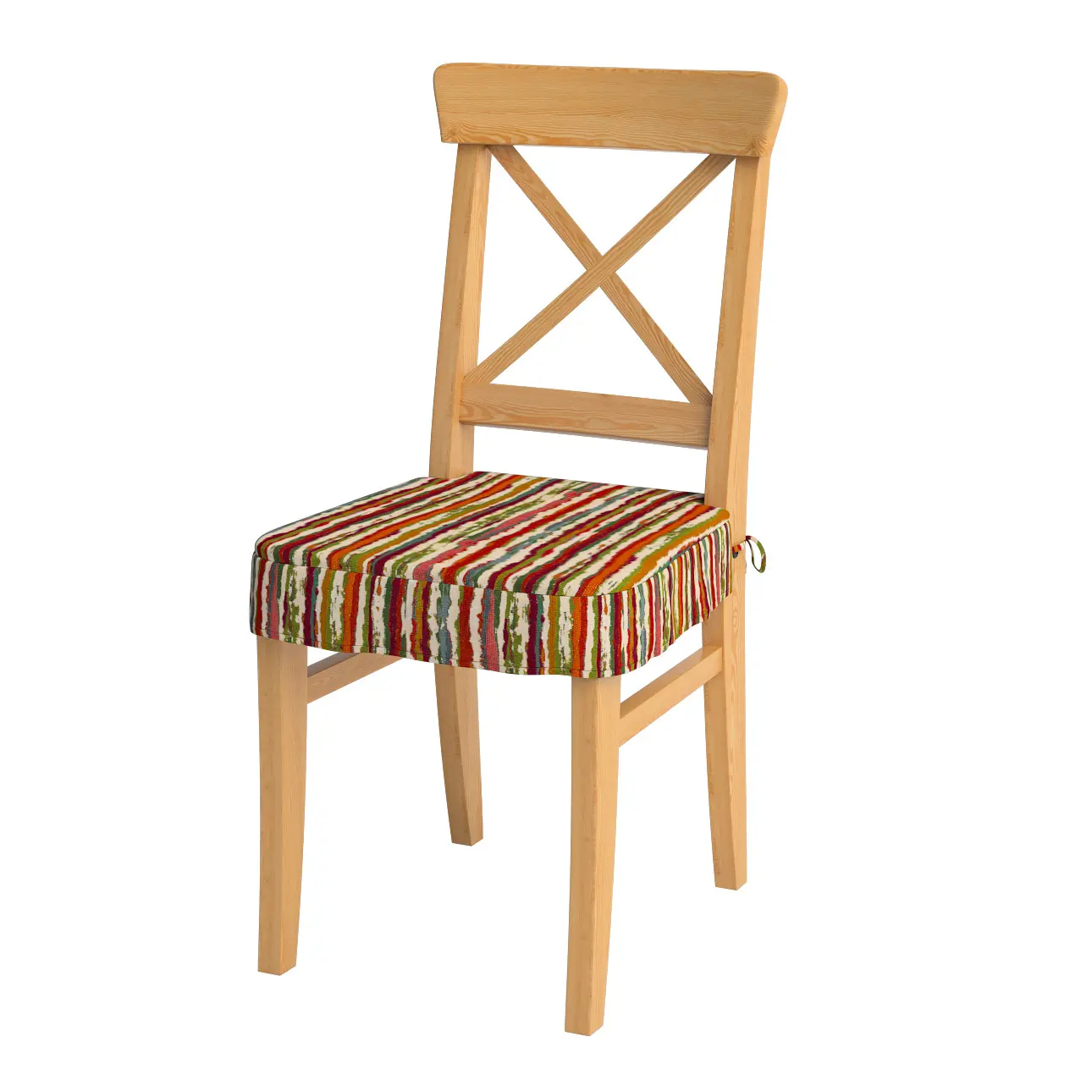 Dekoria Sedák na židli IKEA Ingolf, červeno-zelená, židle Inglof, Cosy Home, 145-40