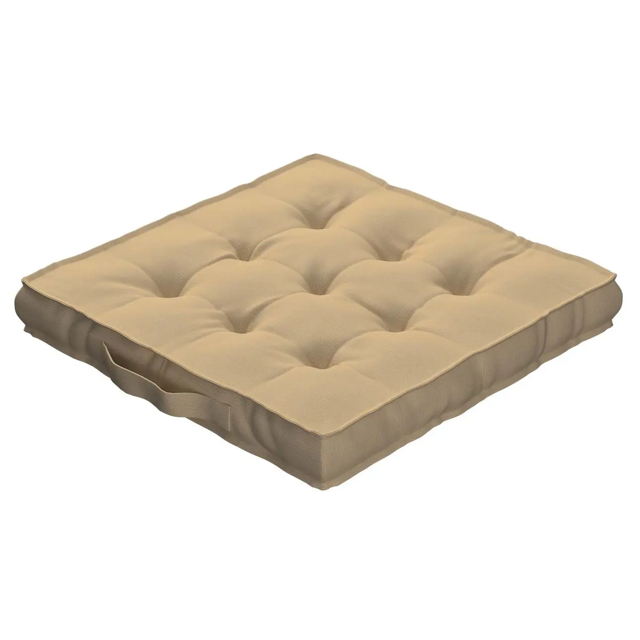 Dekoria Sedák Kuba s úchytem 40x40x6cm nebo 50x50x10cm, bílá káva, 50 x 50 x 10 cm, Cotton Panama, 702-47