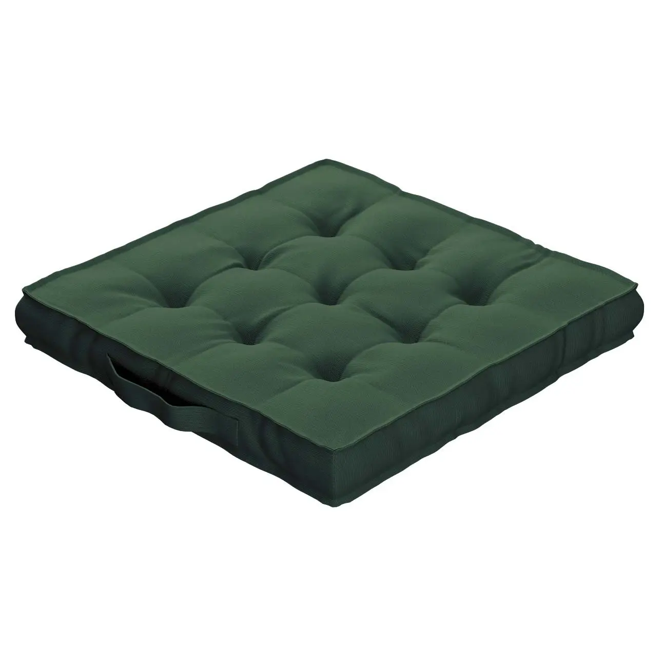 Dekoria Sedák Kuba s úchytem 40x40x6cm nebo 50x50x10cm, Forest Green - zelená, 40 x 40 x 6 cm, Cotton Panama, 702-51