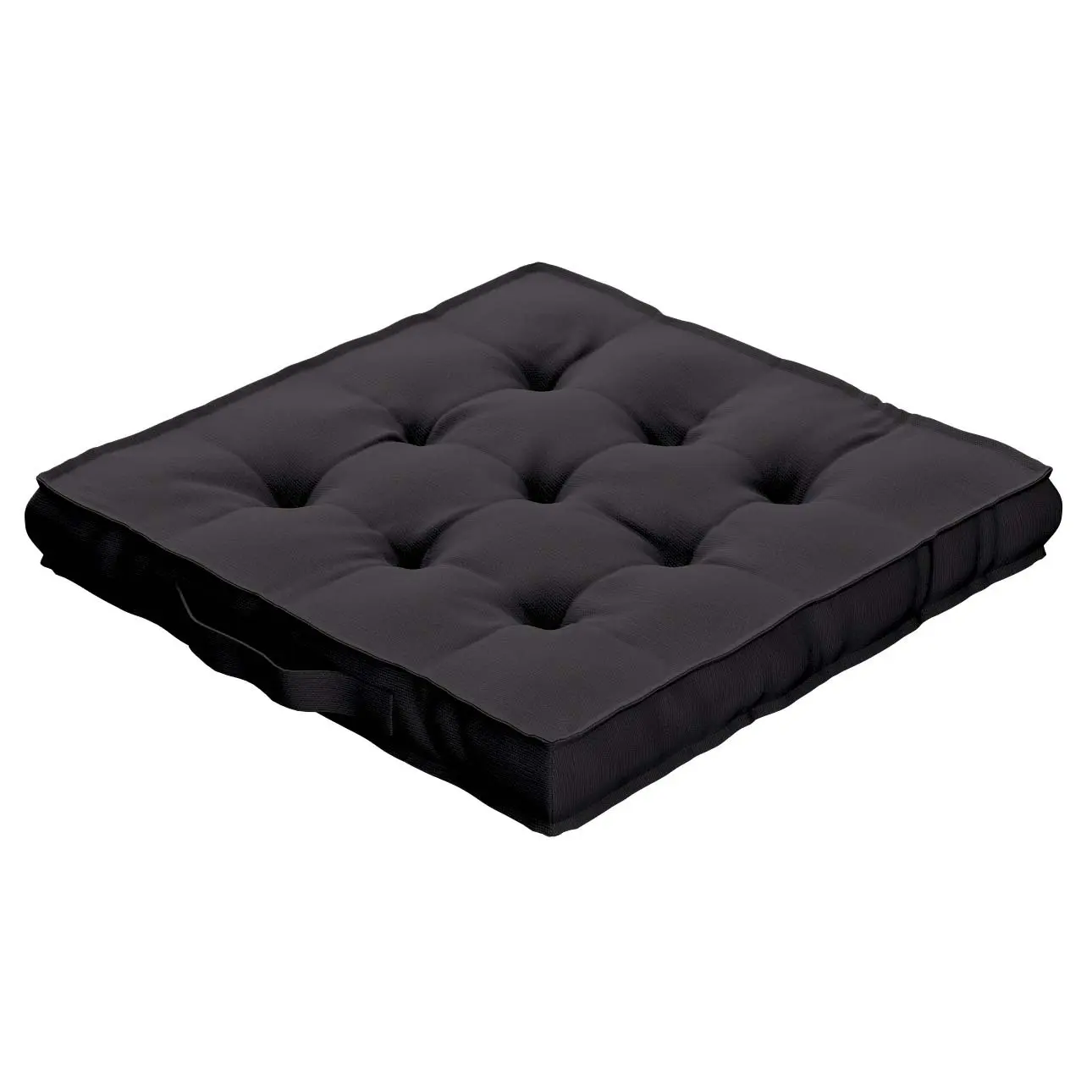 Dekoria Sedák Kuba s úchytem 40x40x6cm nebo 50x50x10cm, Black - černá, 40 x 40 x 6 cm, Cotton Panama, 702-50