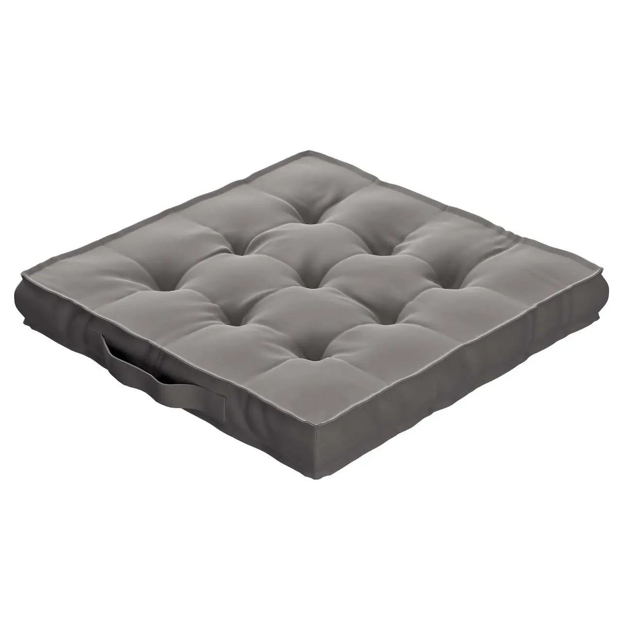 Dekoria Sedák Kuba s úchytem 40x40x6cm nebo 50x50x10cm, greige, 50 x 50 x 10 cm, Velvet, 704-11