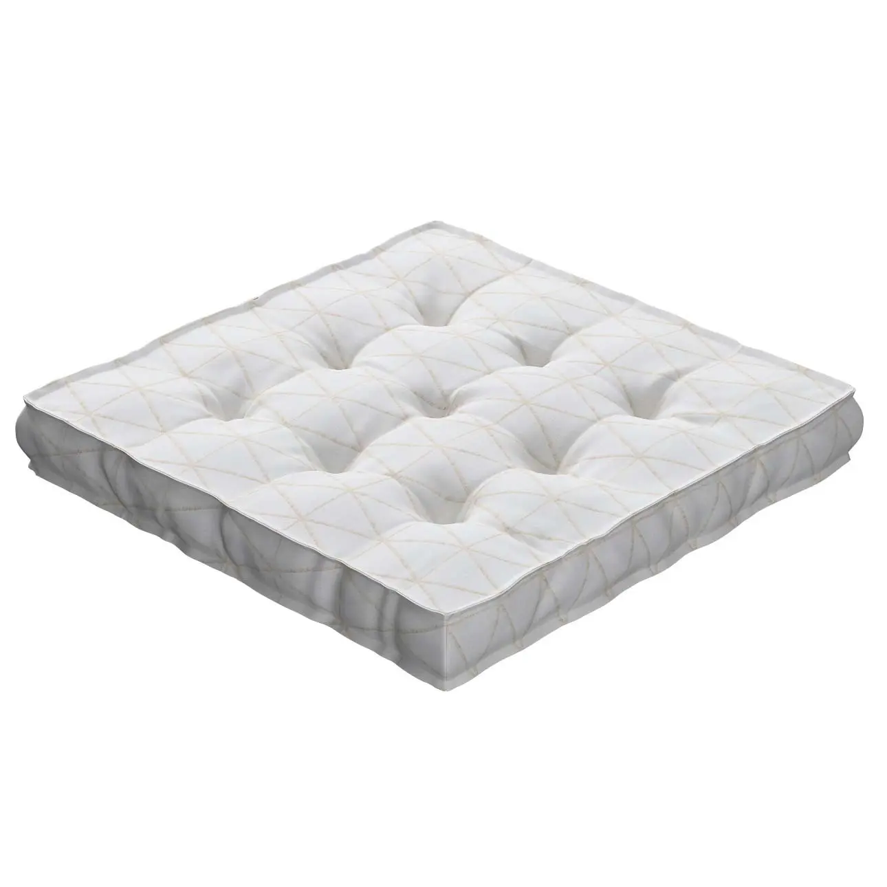 Dekoria Sedák Kuba s úchytem 40x40x6cm nebo 50x50x10cm, béžový vzor na krémově bílém podkladu, 40 x 40 x 6 cm, Sunny, 143-94