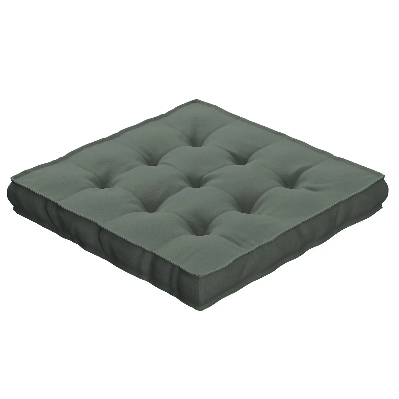 Dekoria Sedák Kuba s úchytem 40x40x6cm nebo 50x50x10cm, zelená, 40 x 40 x 6 cm, Boucle Teddy, 702-85
