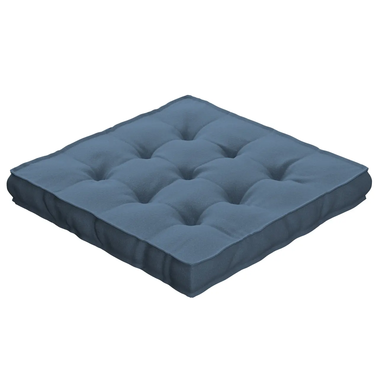 Dekoria Sedák Kuba s úchytem 40x40x6cm nebo 50x50x10cm, modrá, 50 x 50 x 10 cm, Boucle Teddy, 702-86