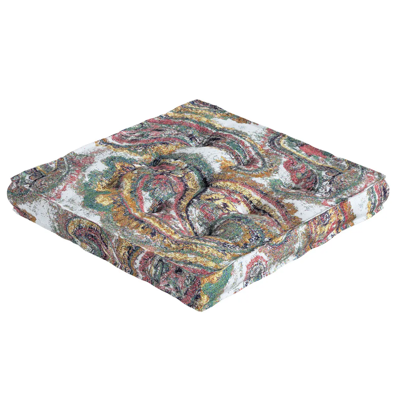 Dekoria Sedák Kuba s úchytem 40x40x6cm nebo 50x50x10cm, červeno-zeleno-žlutá, 40 x 40 x 6 cm, Cosy Home, 145-35