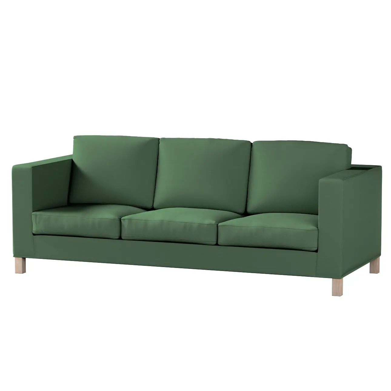 Dekoria Potah na pohovku IKEA  Karlanda 3-místná nerozkládací, krátký, Forest Green - zelená, pohovka Karlanda 3-místná, Cotton Panama, 702-51