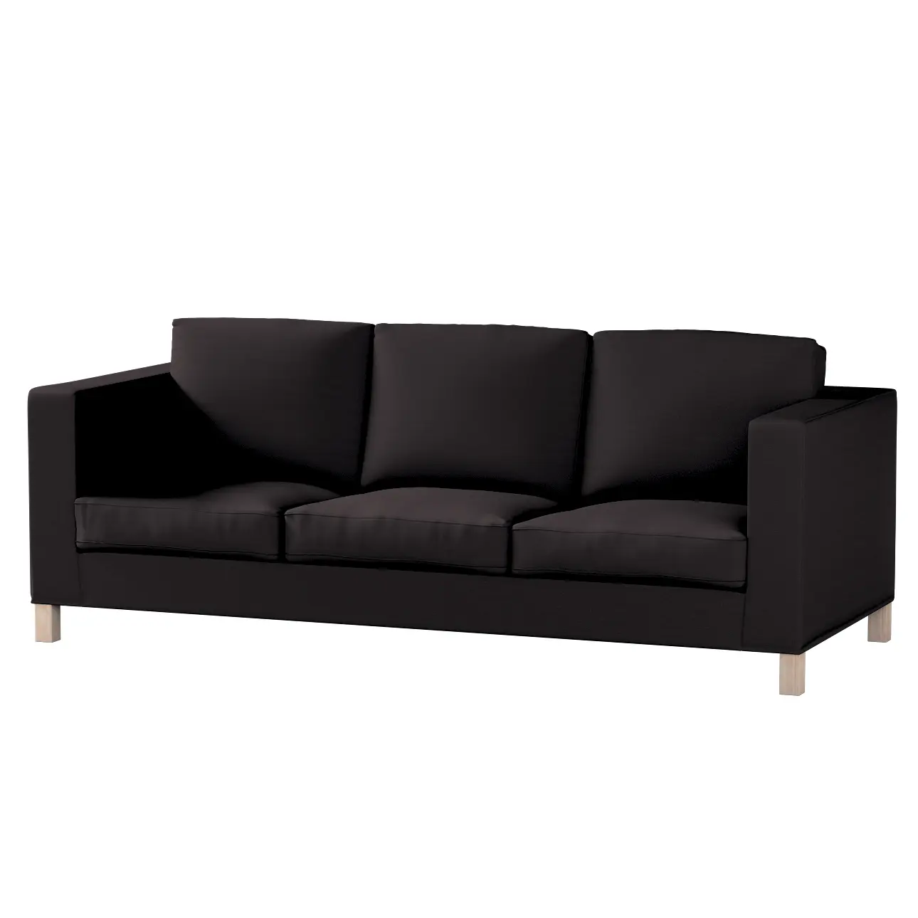 Dekoria Potah na pohovku IKEA  Karlanda 3-místná nerozkládací, krátký, grafitová, pohovka Karlanda 3-místná, Cotton Panama, 702-08